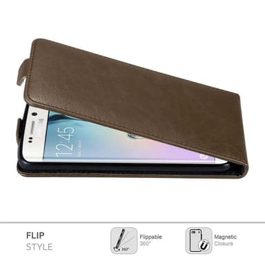 Samsung Galaxy S6 EDGE deksel flip cover (brun)