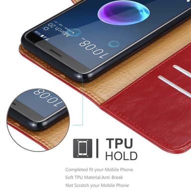 HTC Desire 12 lommebokdeksel etui (rød)