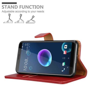 HTC Desire 12 lommebokdeksel etui (rød)