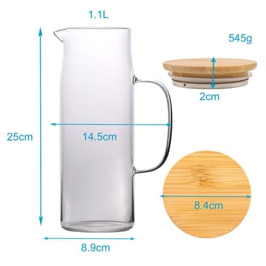 Karaffel Tekanne med bambuslokk 1,6 L Borosilikatglass