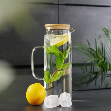 Karaffel Tekanne med bambuslokk 1,6 L Borosilikatglass