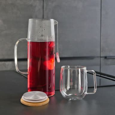 Karaffel Tekanne med bambuslokk 1,6 L Borosilikatglass