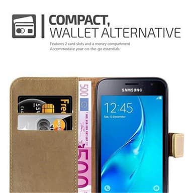 Samsung Galaxy J1 2016 lommebokdeksel etui (brun)
