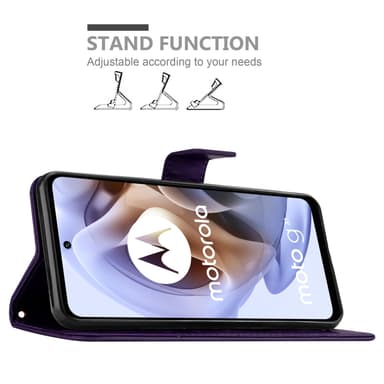 Motorola MOTO G31 / G41 lommebokdeksel Blomster (lilla)