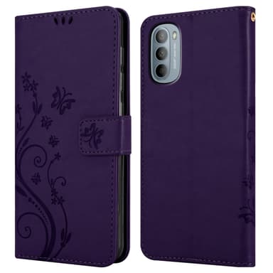 Motorola MOTO G31 / G41 lommebokdeksel Blomster (lilla)