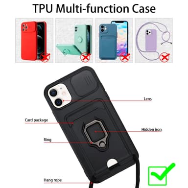 iPhone 12 Deksel case (Svart)