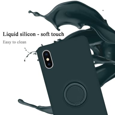 Deksel iPhone XS MAX Ring Case (grønn)