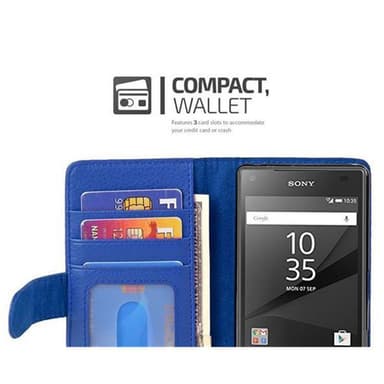 Sony Xperia Z5 COMPACT lommebokdeksel case (blå)