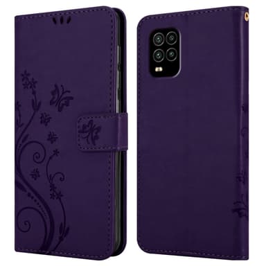 Xiaomi Mi 10 LITE lommebokdeksel Blomster (Lilla)