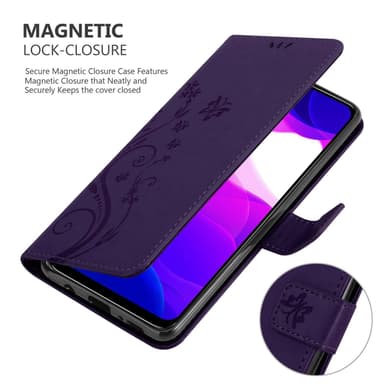 Xiaomi Mi 10 LITE lommebokdeksel Blomster (Lilla)