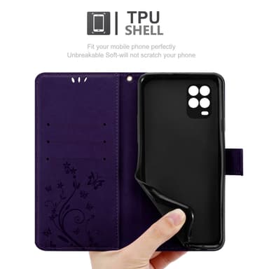 Xiaomi Mi 10 LITE lommebokdeksel Blomster (Lilla)