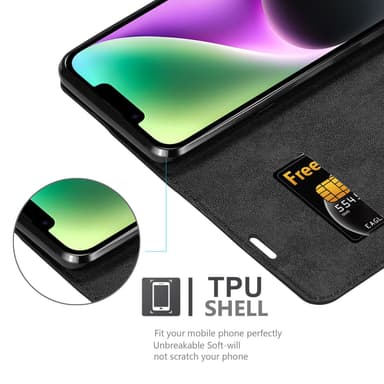 iPhone 14 lommebokdeksel case (svart)
