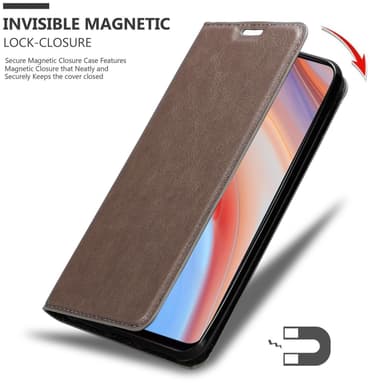 Oppo Reno4 lommebokdeksel case (brun)