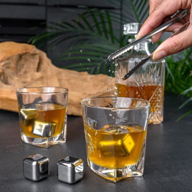 Whiskysteiner 6x isbiter kjølesteiner Kjølebiter (sølv)