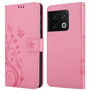 OnePlus 10 PRO 5G lommebokdeksel Blomster (rosa)