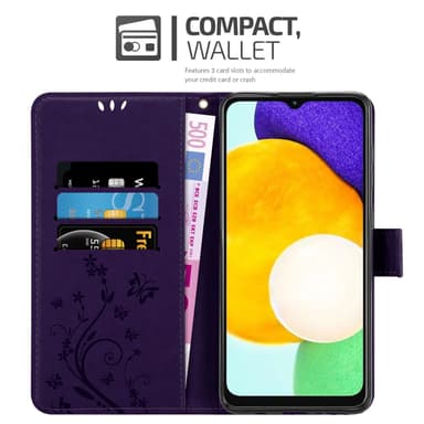 Samsung Galaxy A13 5G lommebokdeksel Blomster (lilla)