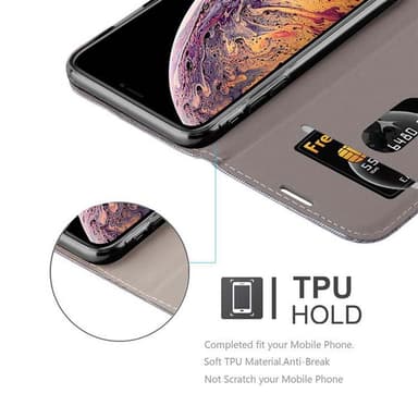 iPhone XS MAX lommebokdeksel etui (grå)