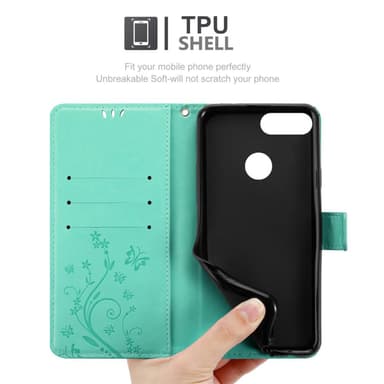 Huawei P SMART 2018 / Enjoy 7S lommebokdeksel Blomster