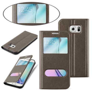 Samsung Galaxy S6 EDGE PLUS lommebokdeksel cover (brun)