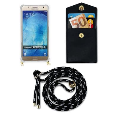 Samsung Galaxy J7 2015 Deksel med Halskjede (svart)