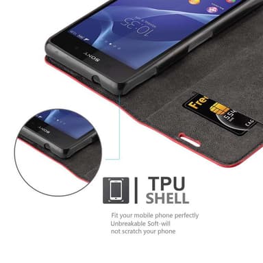 Sony Xperia Z2 COMPACT lommebokdeksel case (rød)