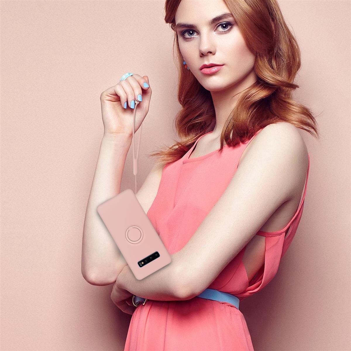 Deksel Samsung Galaxy S10 PLUS Ring Case (rosa)