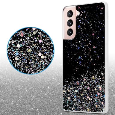 Samsung Galaxy S21 5G Silikondeksel Glitter (svart)