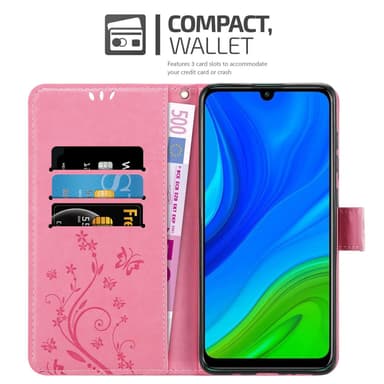 Huawei P SMART 2020 lommebokdeksel Blomster (rosa)