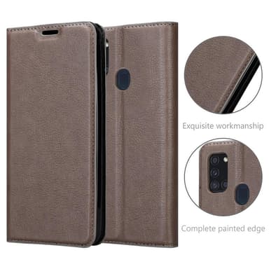 Samsung Galaxy A21s lommebokdeksel case (brun)