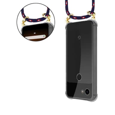 Google PIXEL 3A Deksel med Halskjede (blå)