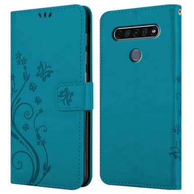 LG K61 lommebokdeksel Blomster (Blå)