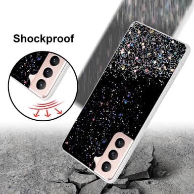 Samsung Galaxy S21 5G Silikondeksel Glitter (svart)