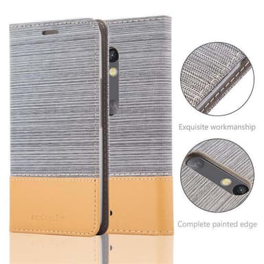 Motorola MOTO X PLAY lommebokdeksel etui (grå)