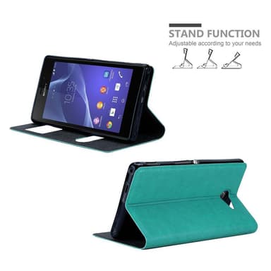 Sony Xperia M2 / M2 AQUA lommebokdeksel cover (turkis)