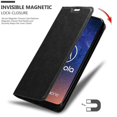 Motorola ONE VISION lommebokdeksel case (svart)