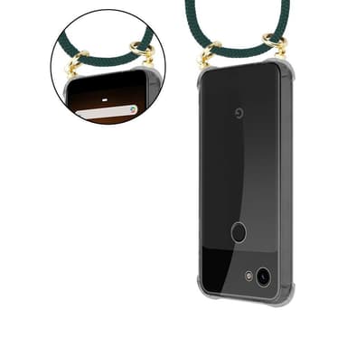 Google PIXEL 3A Deksel med Halskjede (grønn)