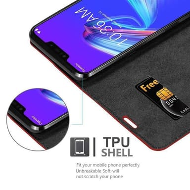 Asus ZenFone MAX M2 lommebokdeksel case (rød)