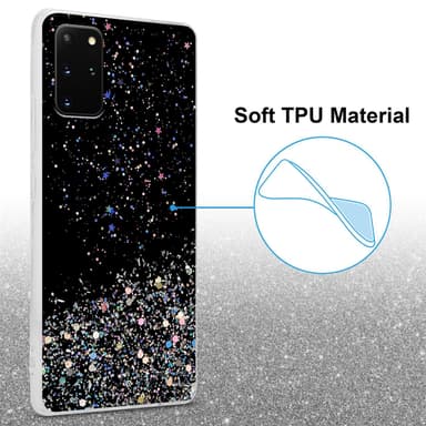 Samsung Galaxy S20 PLUS Silikondeksel Glitter (svart)
