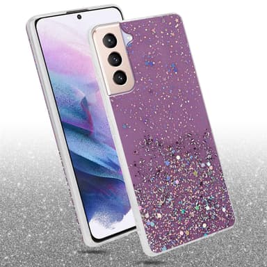 Samsung Galaxy S21 PLUS Silikondeksel Glitter (lilla)