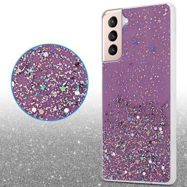 Samsung Galaxy S21 PLUS Silikondeksel Glitter (lilla)