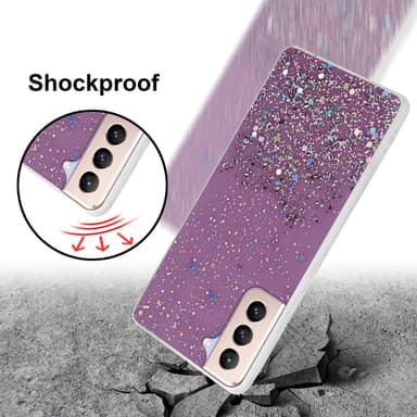 Samsung Galaxy S21 PLUS Silikondeksel Glitter (lilla)