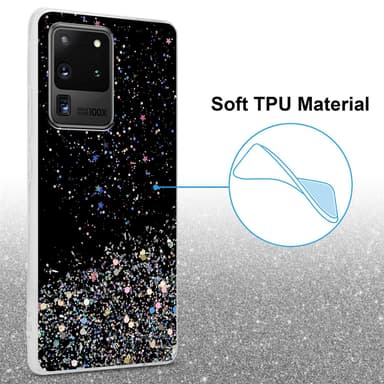 Samsung Galaxy S20 ULTRA Silikondeksel Glitter (svart)