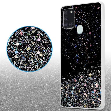 Samsung Galaxy A21s Silikondeksel Glitter (svart)