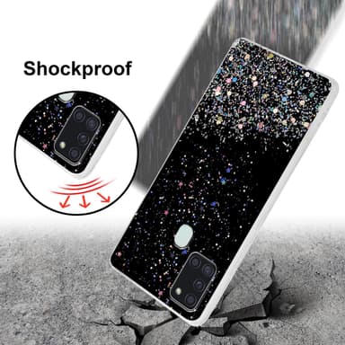 Samsung Galaxy A21s Silikondeksel Glitter (svart)