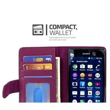 Sony Xperia M5 lommebokdeksel case (lilla)