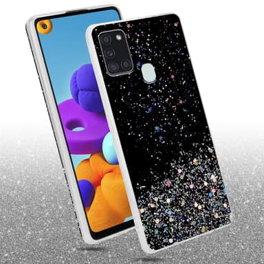 Samsung Galaxy A21s Silikondeksel Glitter (svart)