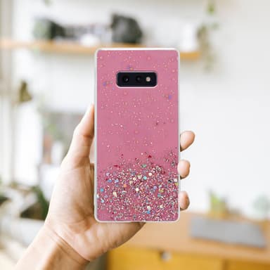 Samsung Galaxy S10e Silikondeksel Glitter (rosa)