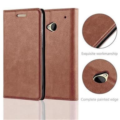 HTC ONE M7 lommebokdeksel case (brun)