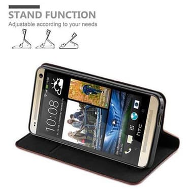 HTC ONE M7 lommebokdeksel case (brun)