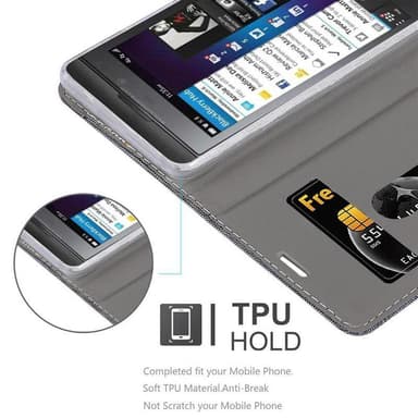Blackberry Z10 lommebokdeksel etui (grå)